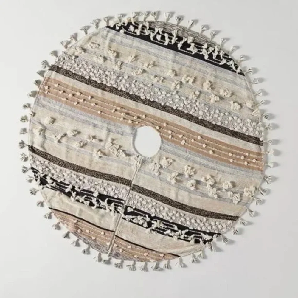 NWT Anthropologie All Roads Textured Christmas Tree Skirt